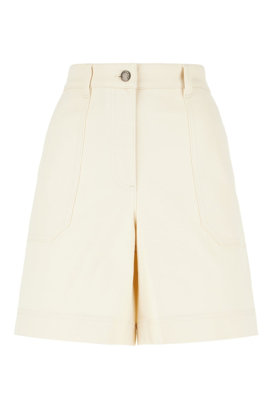 Moncler Bermuda in cotone stretch avorio