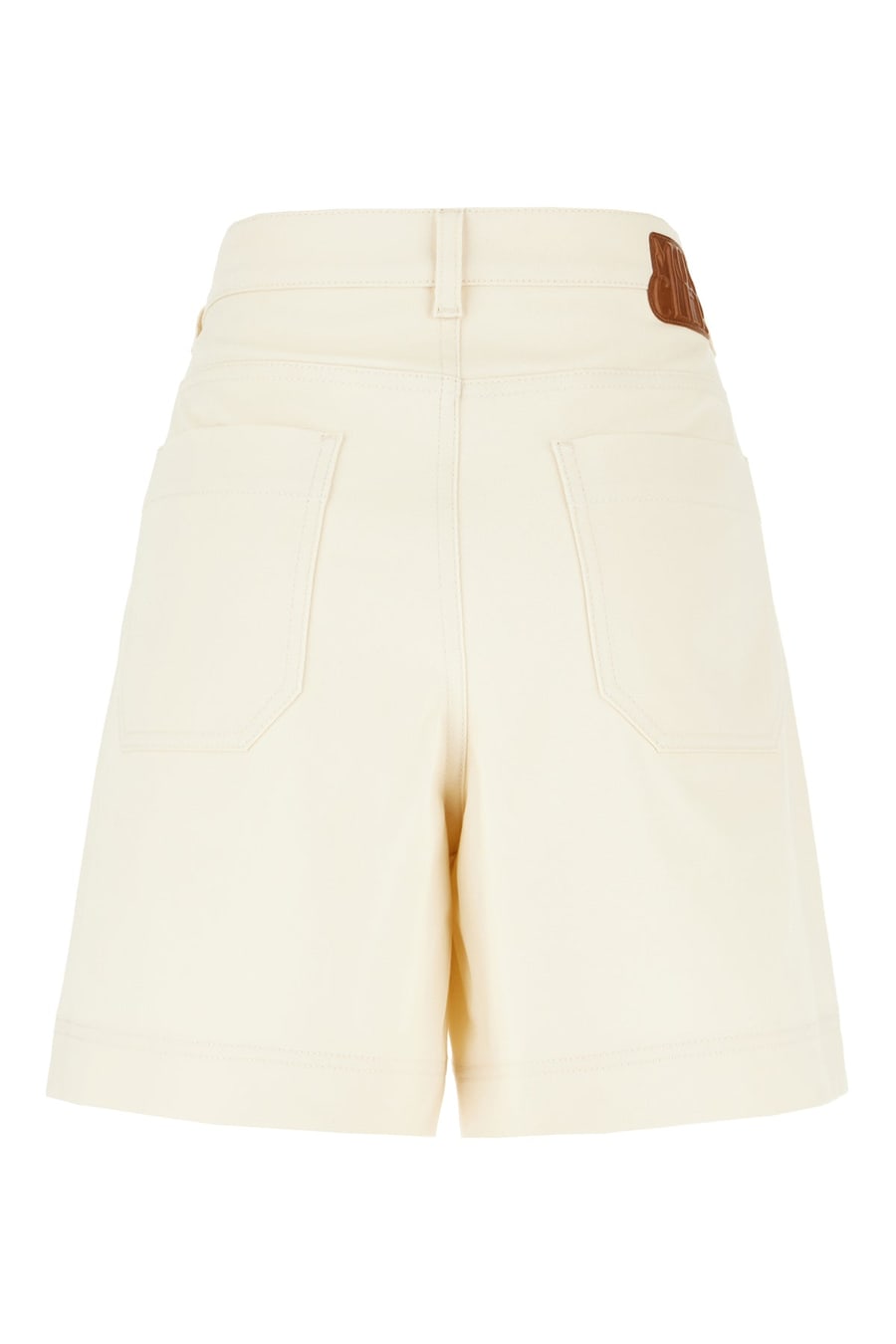 Moncler Bermuda in cotone stretch avorio, view 2