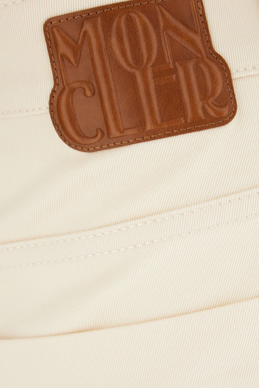Moncler Bermuda in cotone stretch avorio, view 3