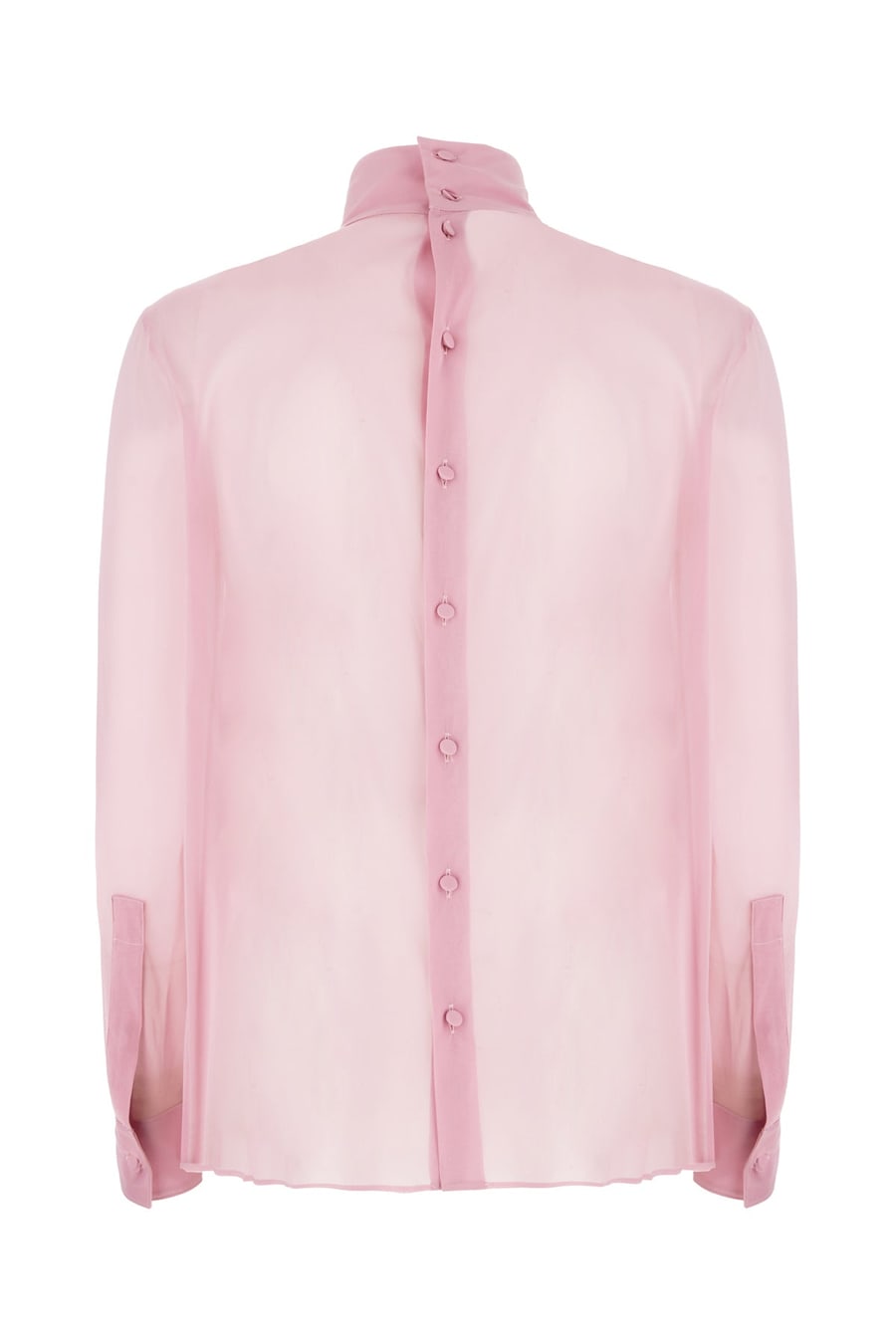 Gucci Camicia in seta stretch rosa, view 2