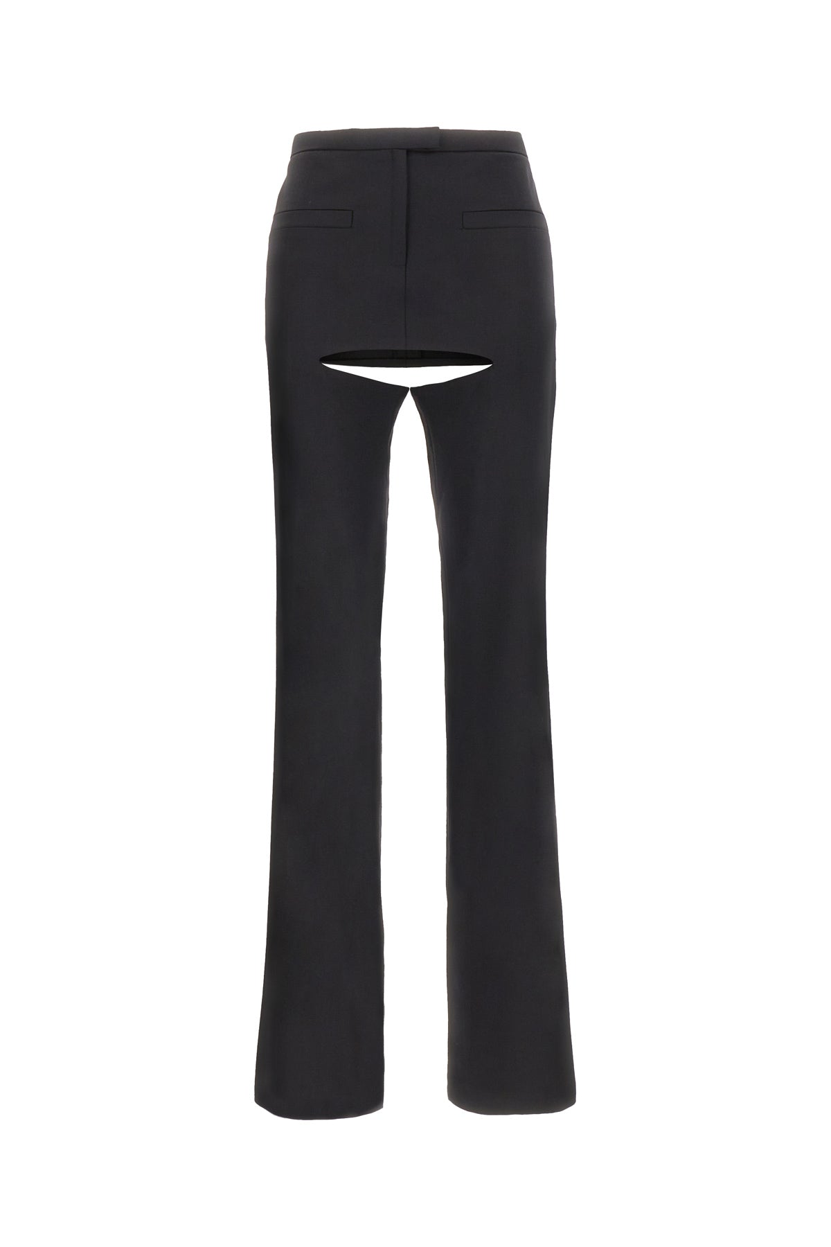 COURREGES Pantalone in lana stretch nera