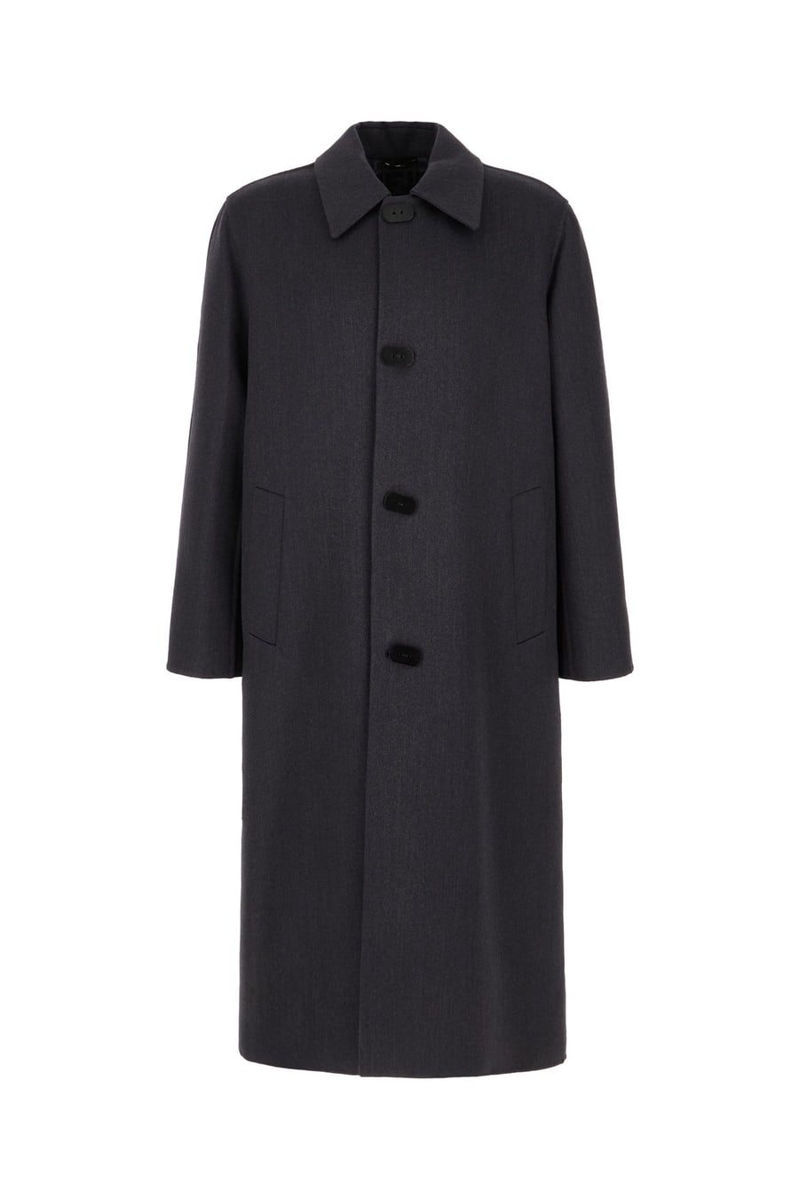 Fendi Cappotto in misto lana grigio scuro