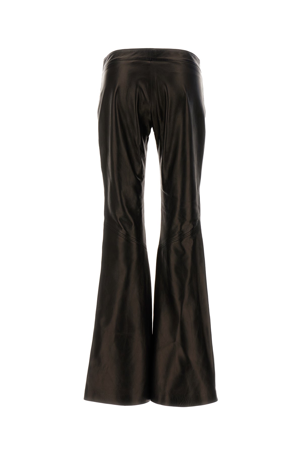 Palm Angels Pantalone in pelle nera, view 2