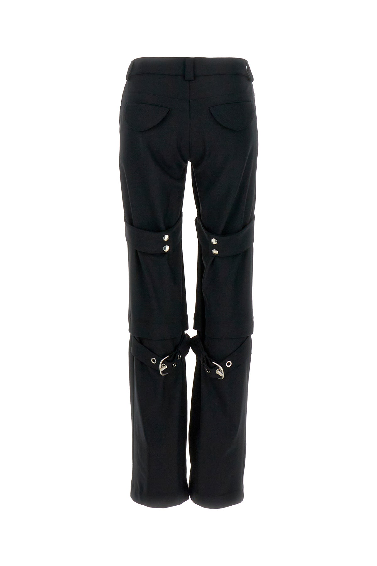 Off-White Pantalone in misto poliestere stretch nero, view 2