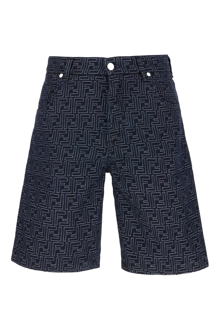 Fendi Bermuda in denim ricamato