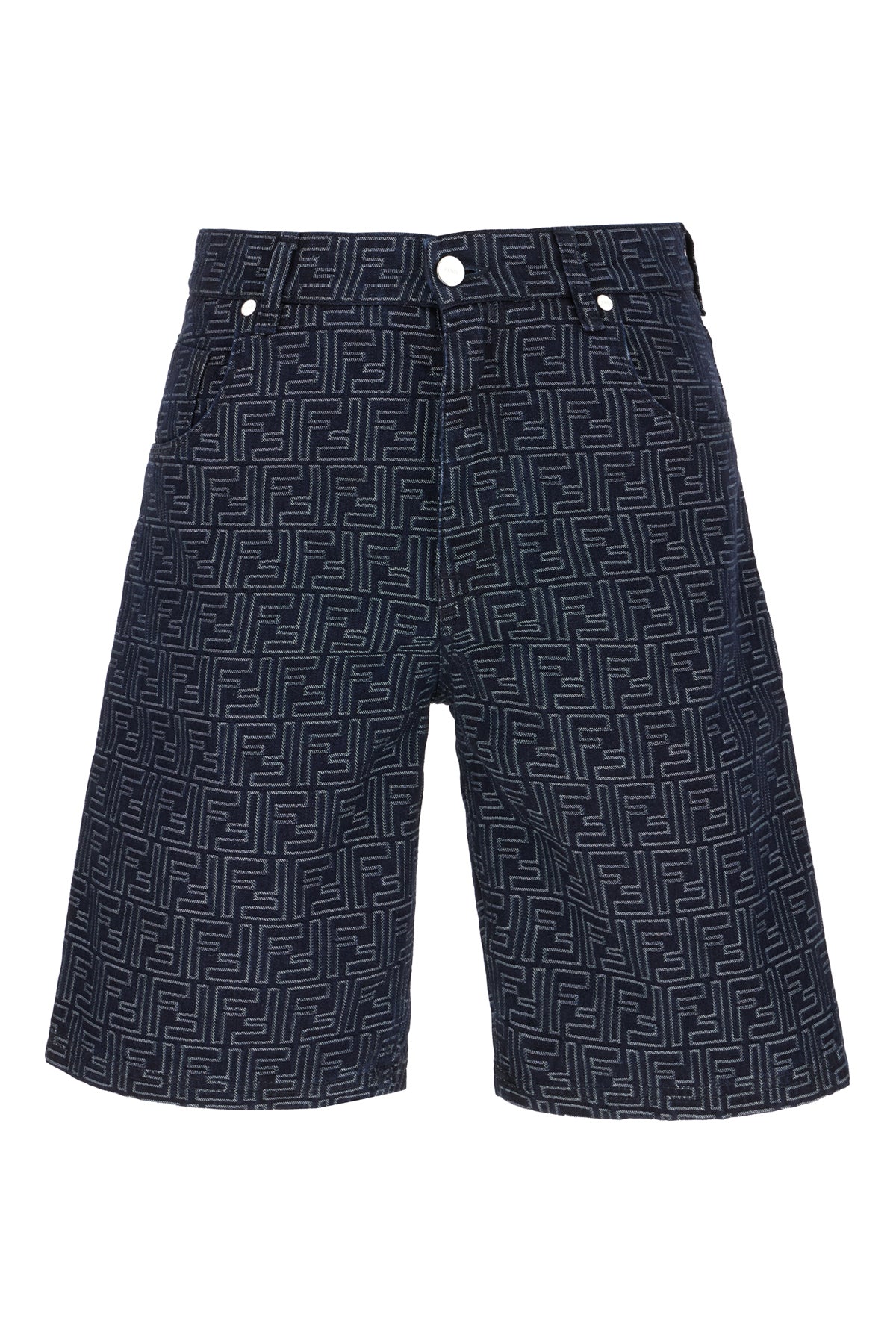 Fendi Bermuda in denim ricamato