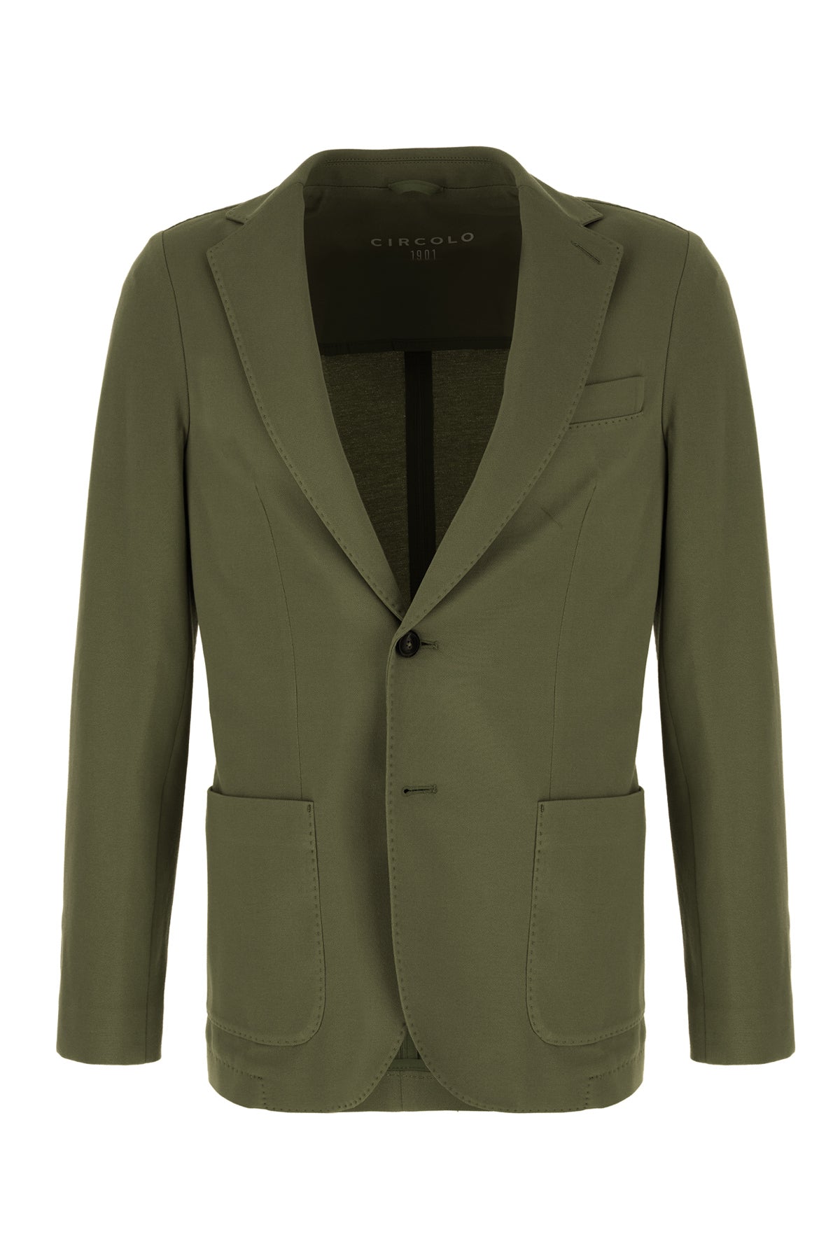 CIRCOLO Giacca in cotone stretch verde oliva