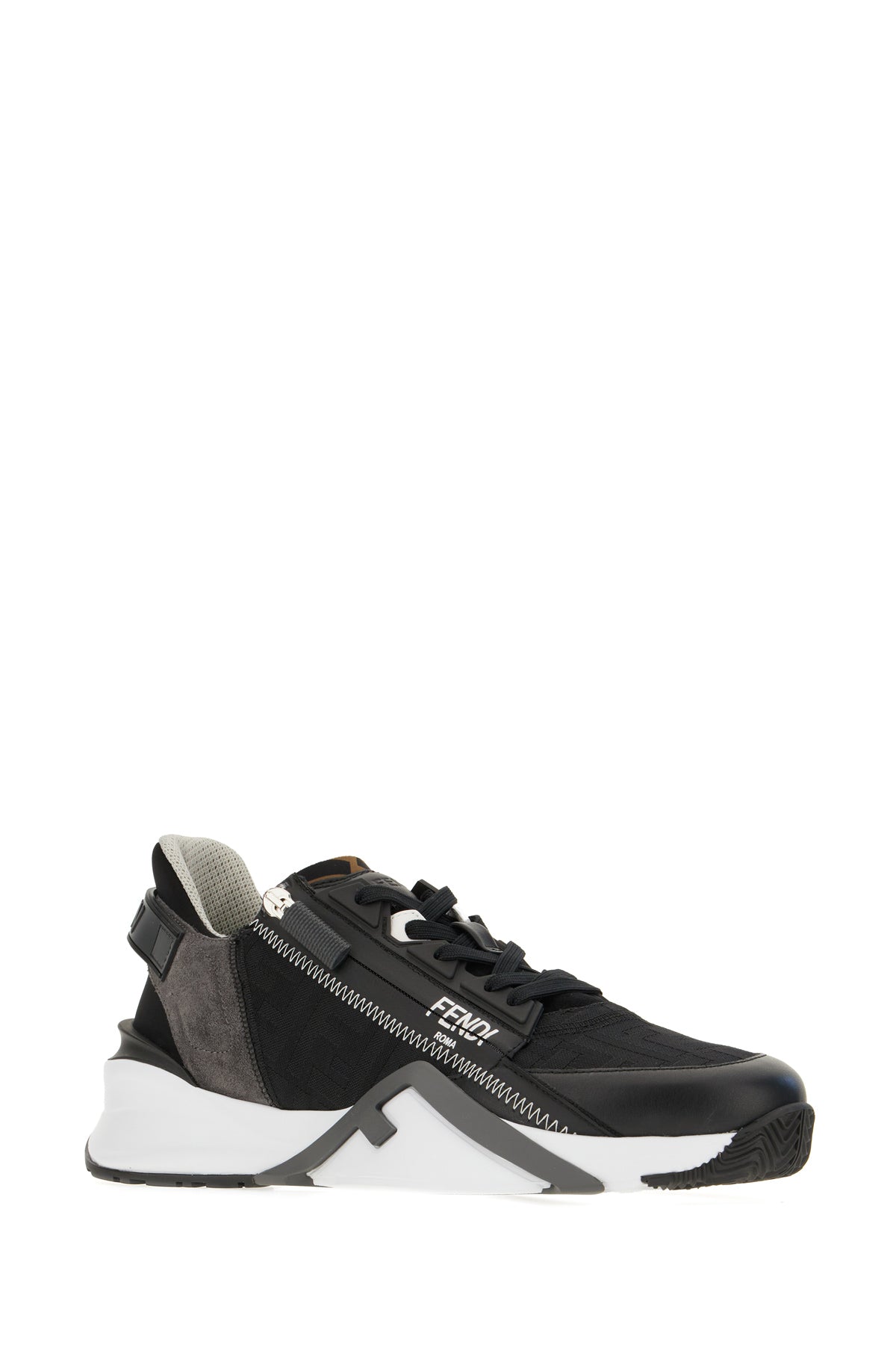 Fendi Sneakers Flow multicolor in pelle e tessuto, view 2