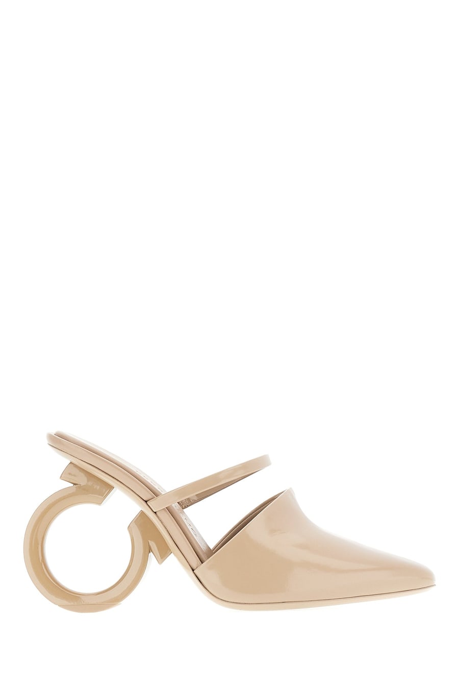 Ferragamo Sabot Elina in pelle rosa cipria