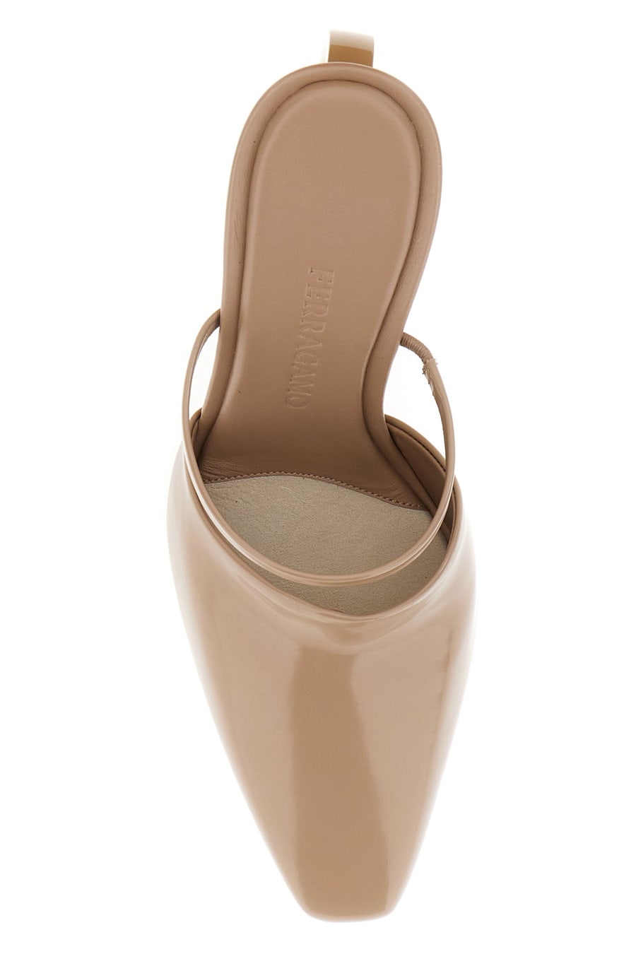 Ferragamo Sabot Elina in pelle rosa cipria, view 4