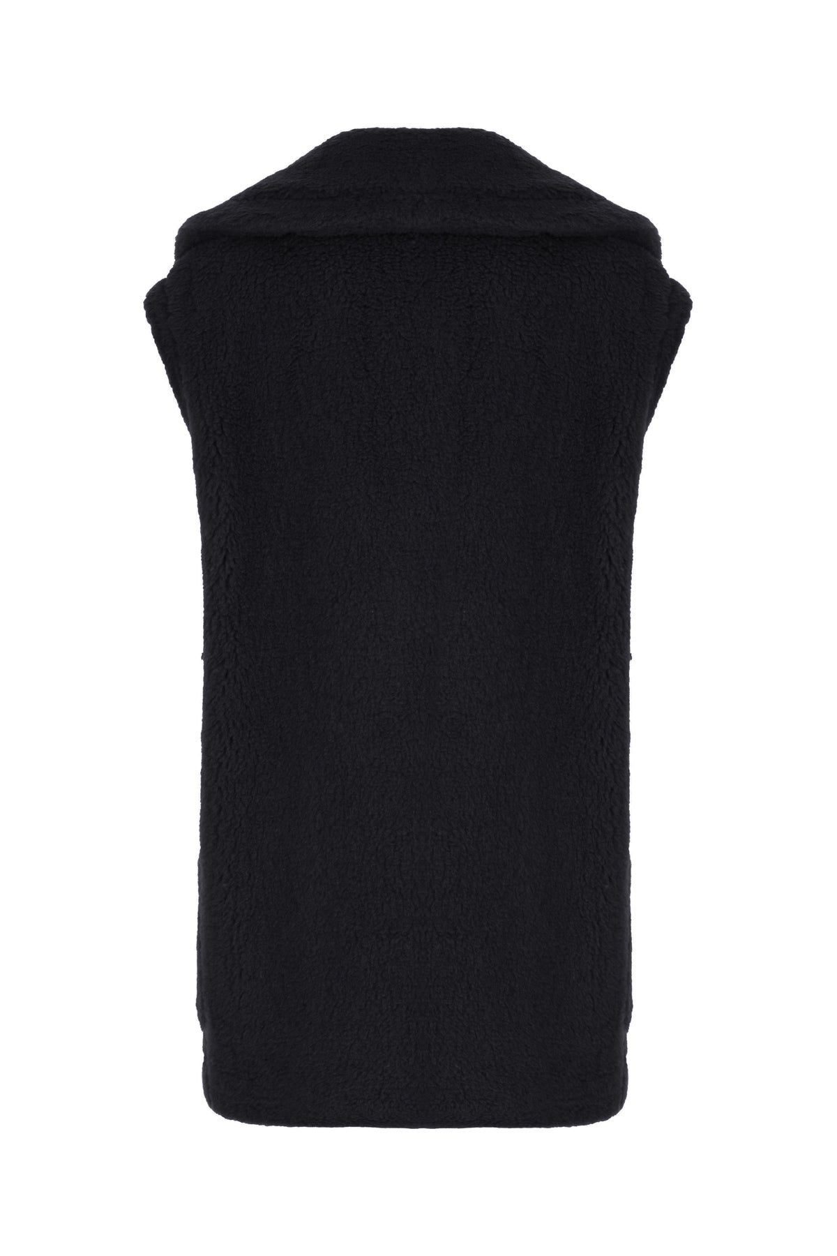Max Mara Cappotto smanicato in misto alpaca nero, view 2