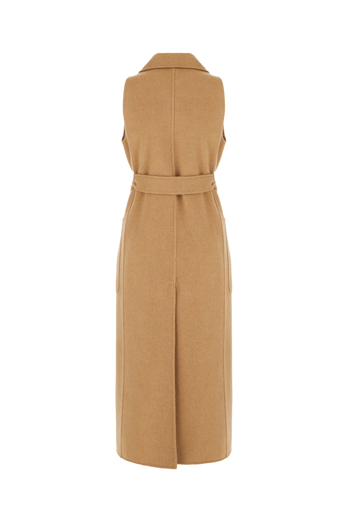 Max Mara Cappotto smanicato in cammello beige, view 2