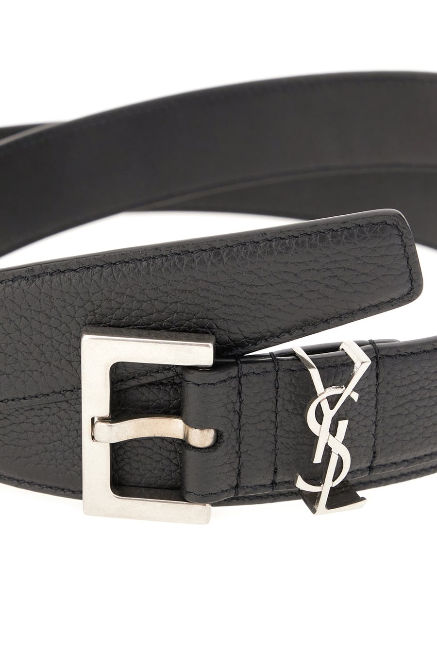 Saint Laurent Cintura in pelle nera, view 3
