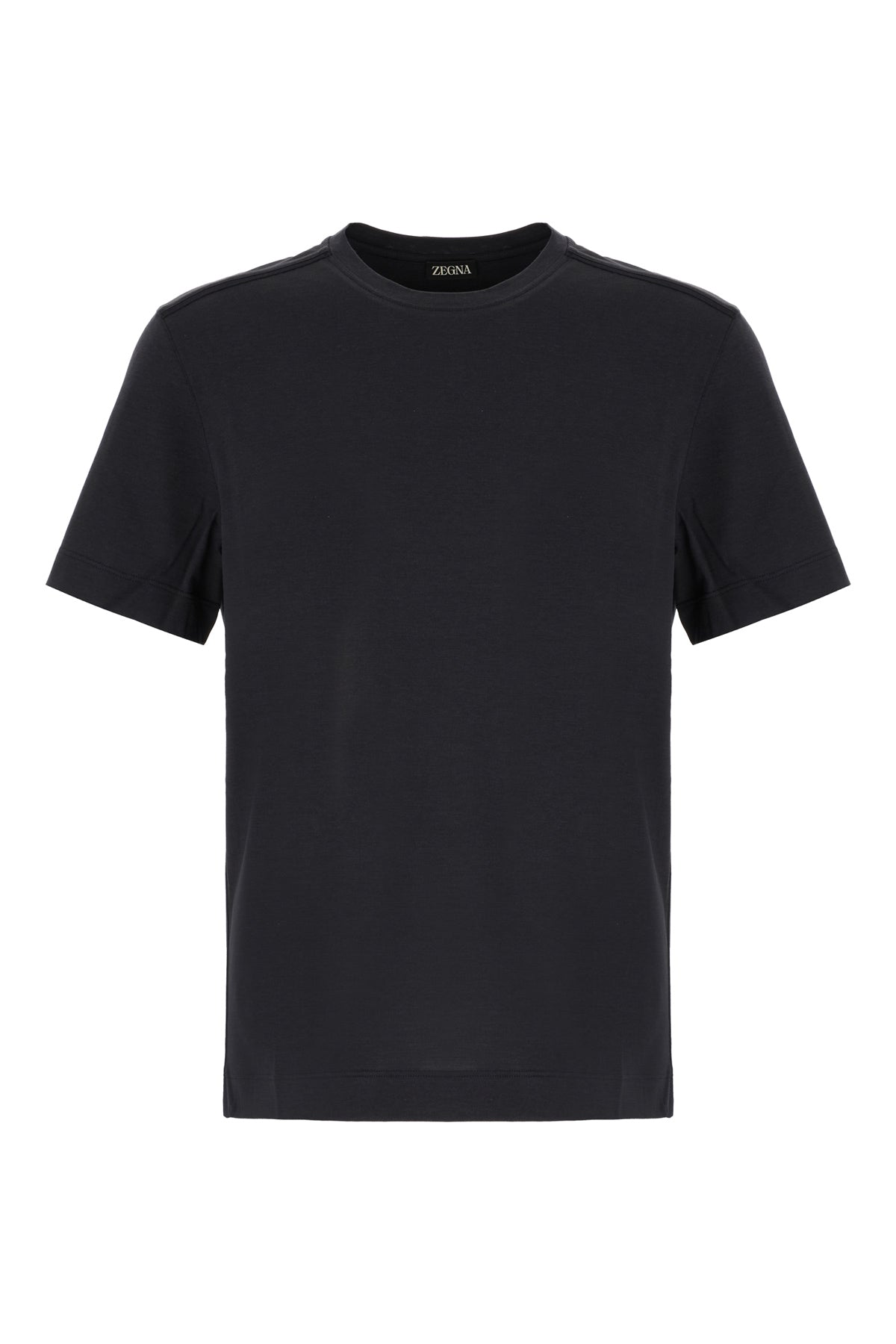 ZEGNA T-shirt in misto seta antracite