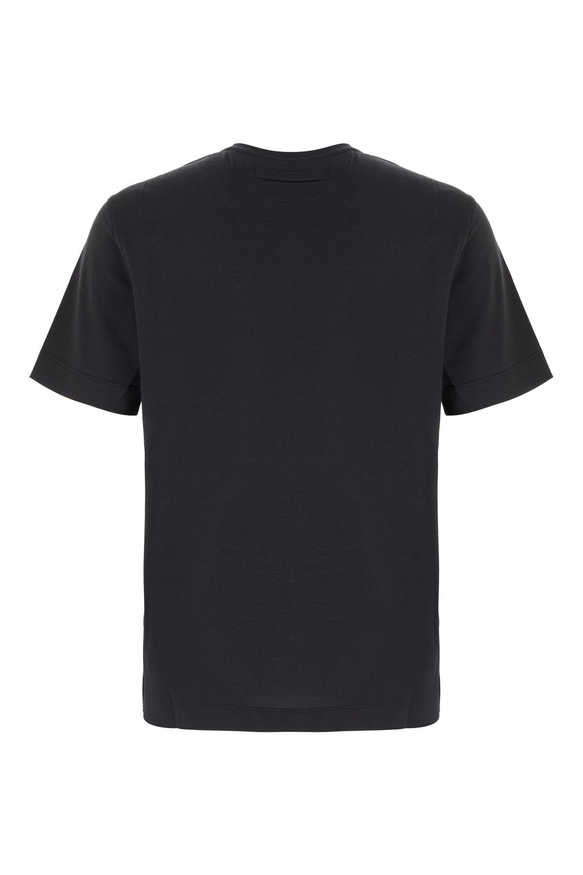ZEGNA T-shirt in misto seta antracite, view 2