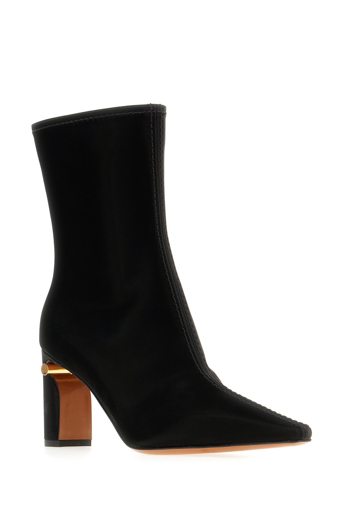 Alexander McQueen Stivali in pelle nera, view 2