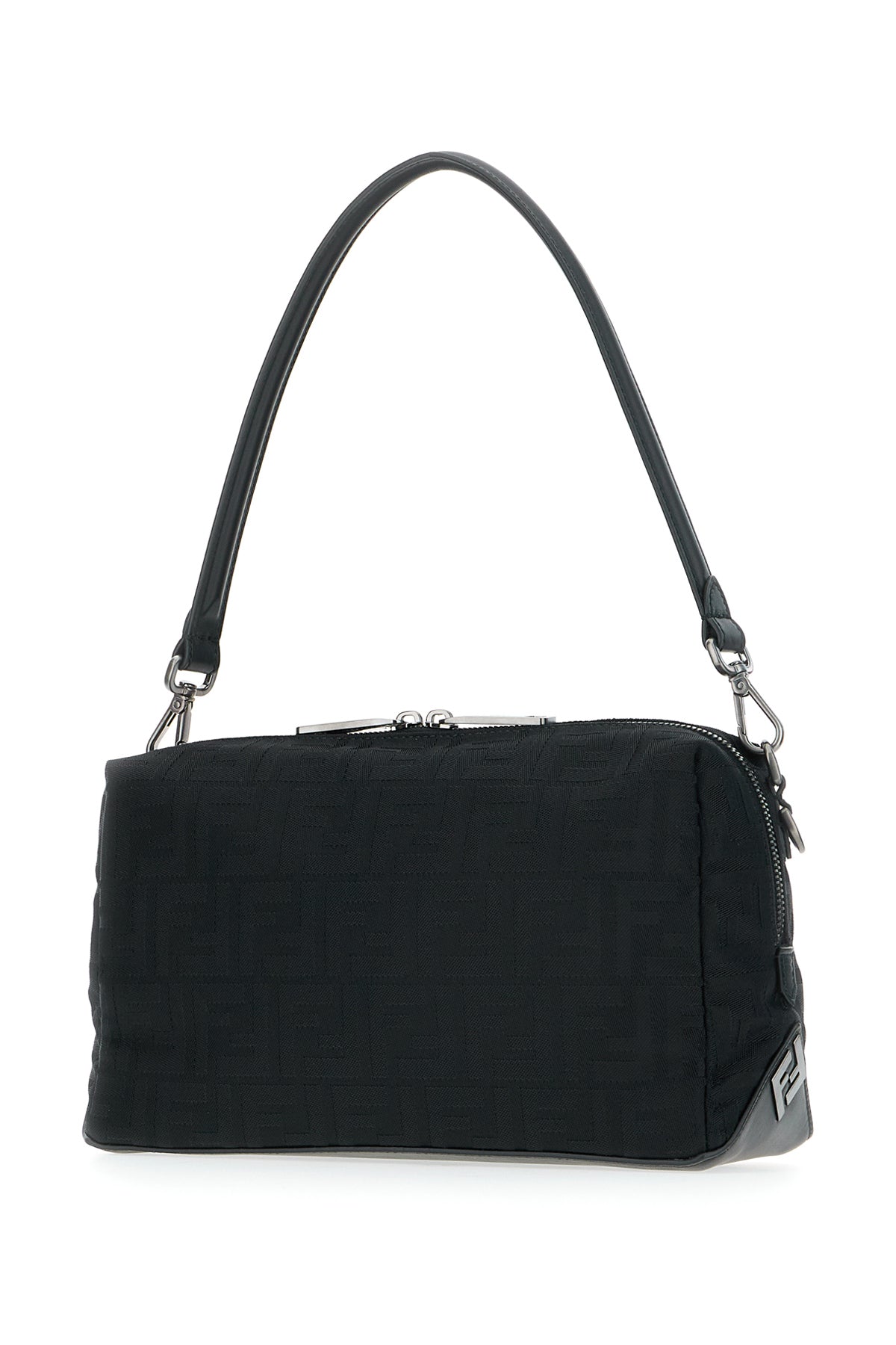 Fendi Borsa a mano Lui Medium in tela nera, view 2