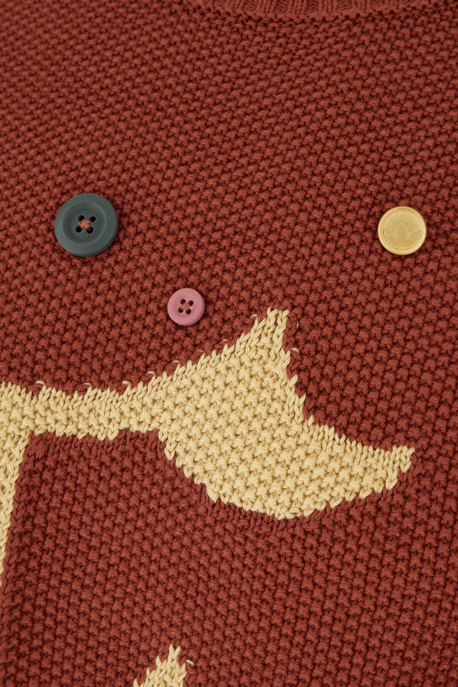 ADIDAS BY SONG FOR THE MUTE Maglione in cotone mattone, view 3
