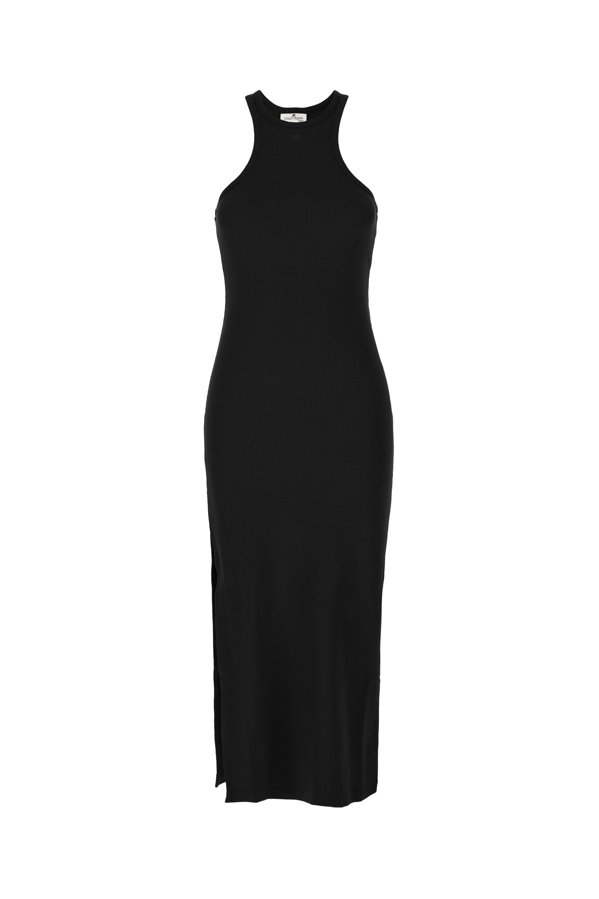 COURREGES Abito in cotone stretch nero