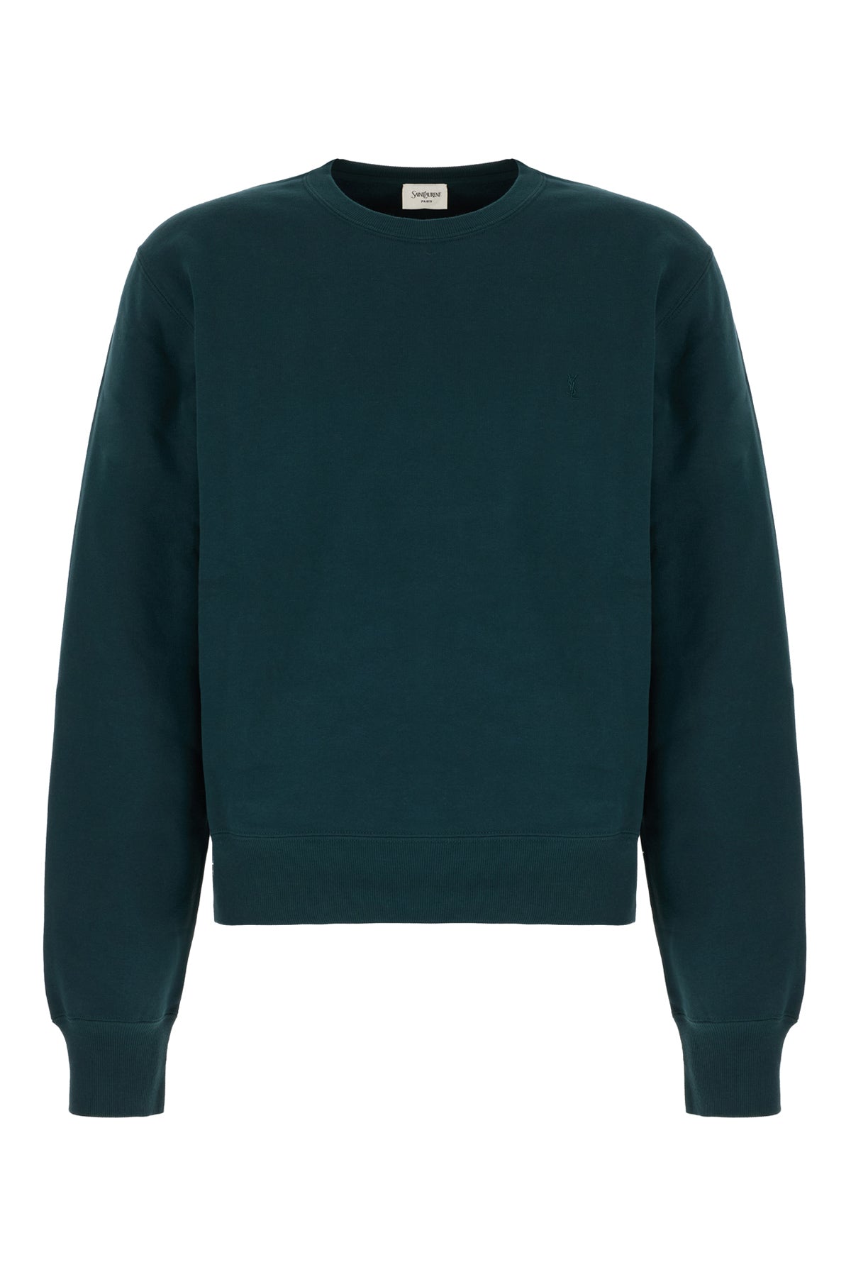 Saint Laurent Felpa in cotone verde scuro