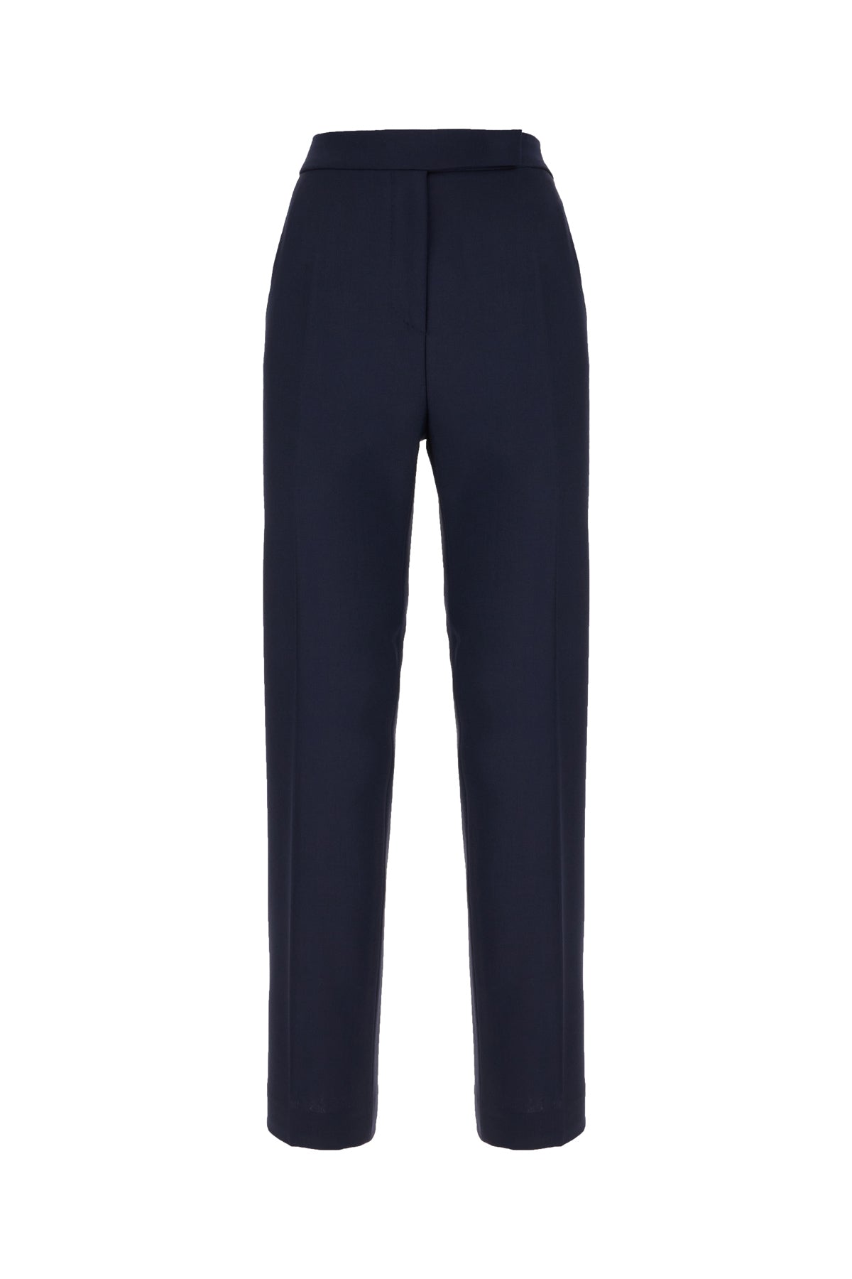 Max Mara Pantalone in misto lana blu notte