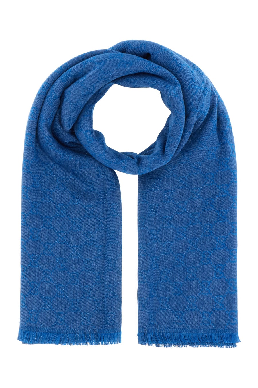 Gucci Sciarpa in misto lana blu