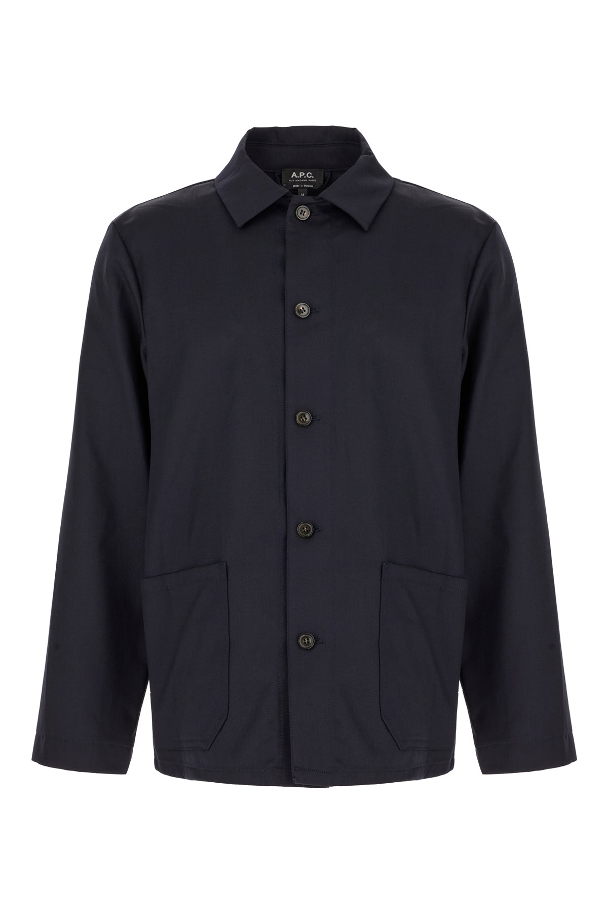 A.P.C. Camicia in lana blu notte