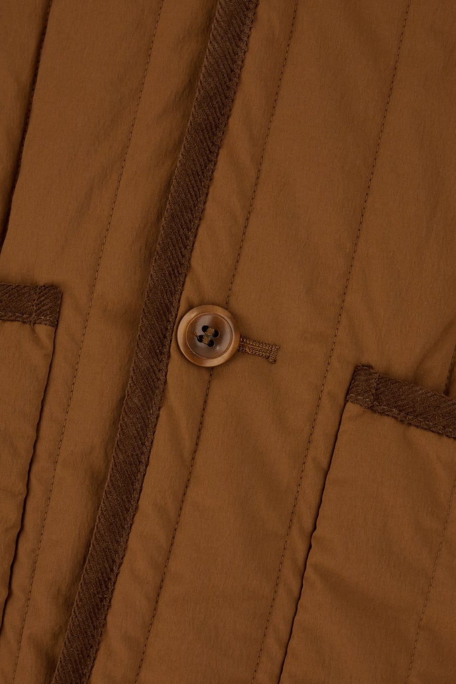 A.P.C. Giubbino in nylon stretch marrone, view 3