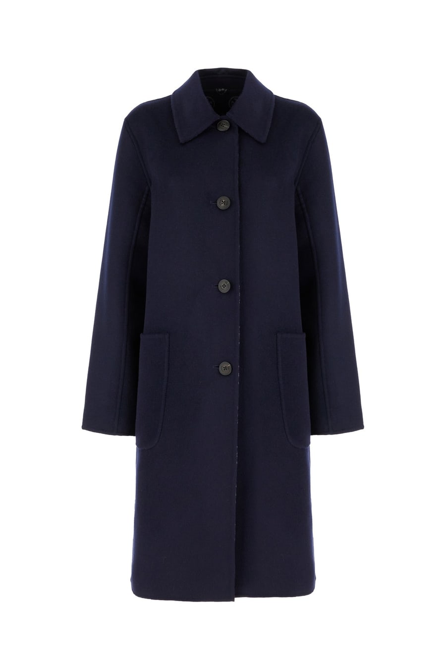 Tory Burch Cappotto reversibile in misto lana blu navy