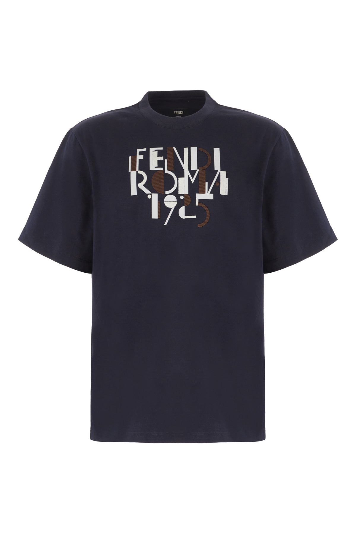 Fendi T-shirt in cotone blu navy