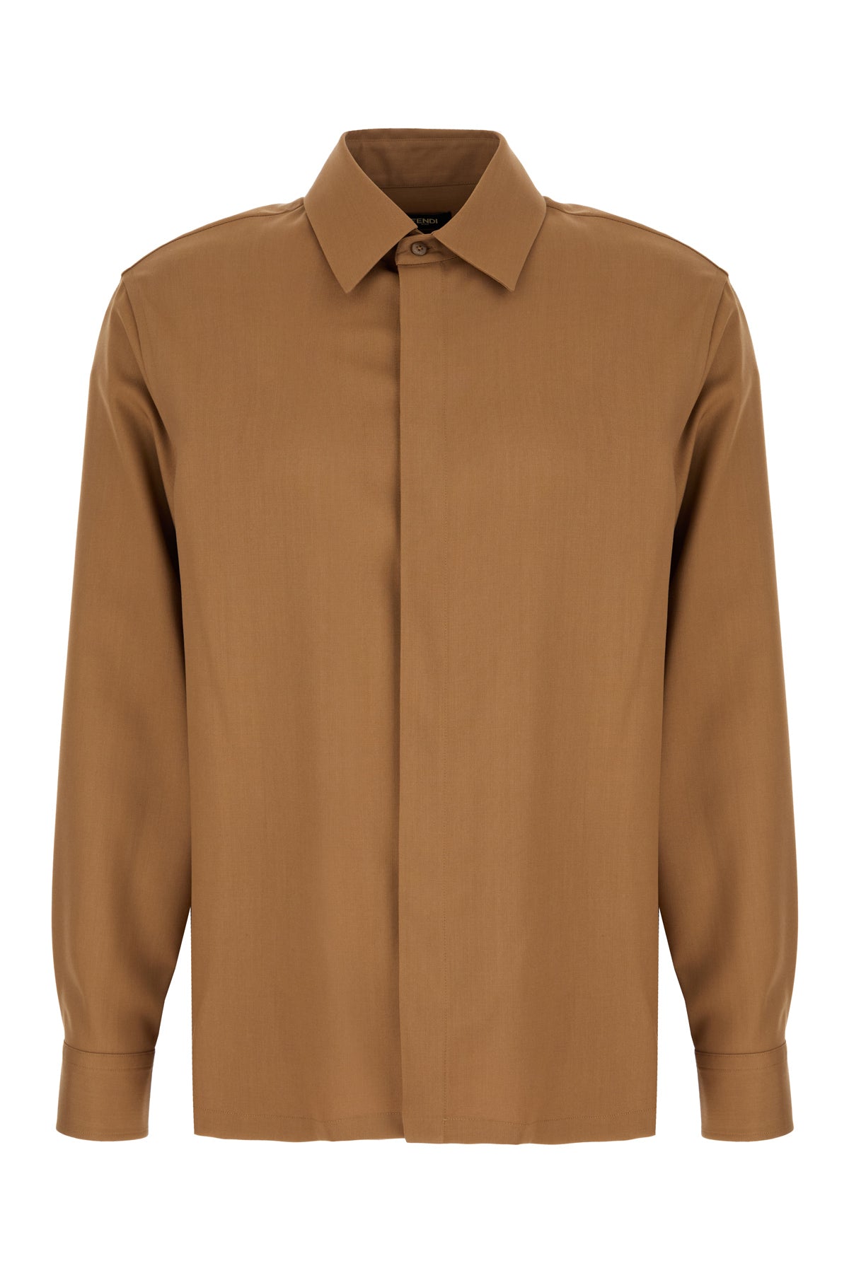 Fendi Camicia in lana marrone