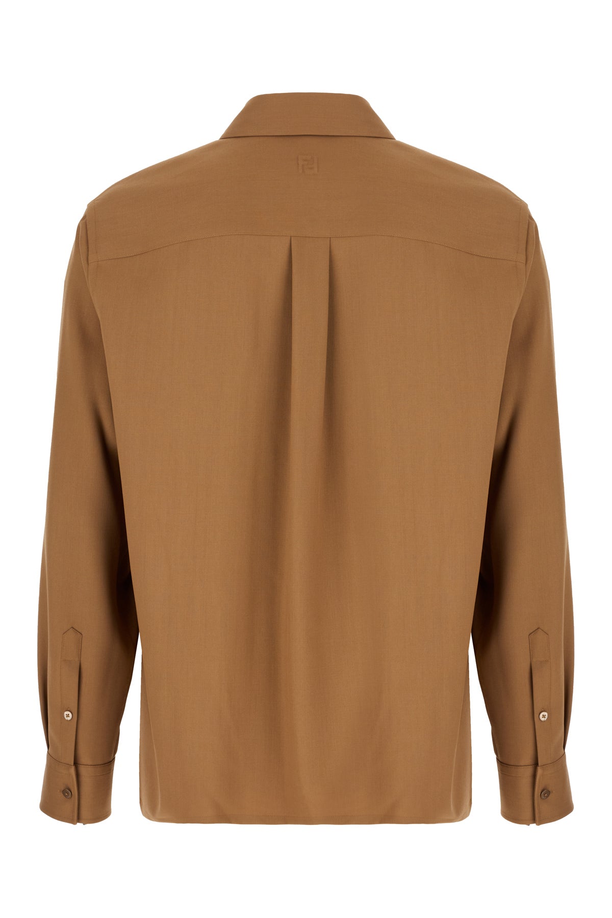 Fendi Camicia in lana marrone, view 2