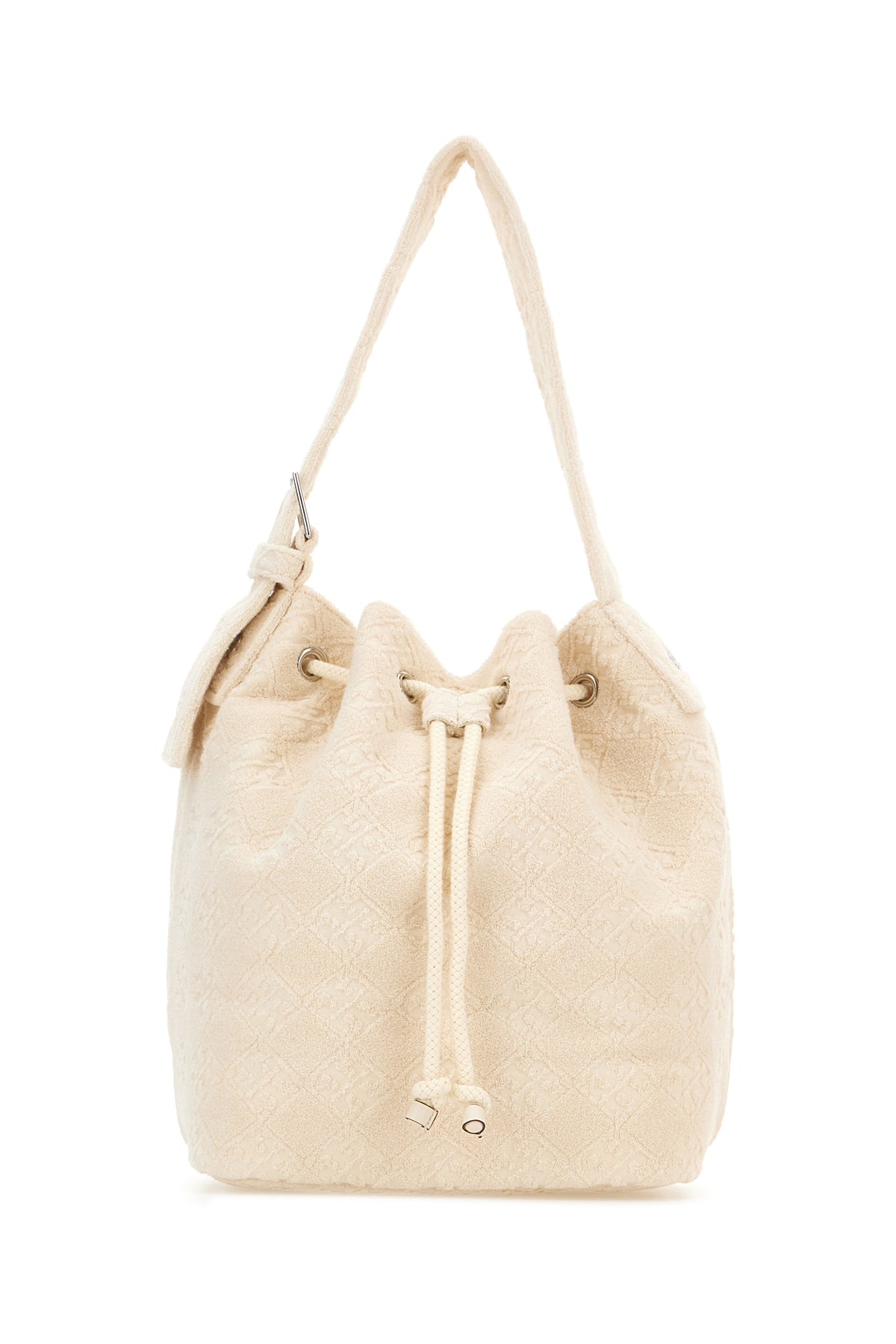 Tory Burch Borsa a secchiello in spugna avorio