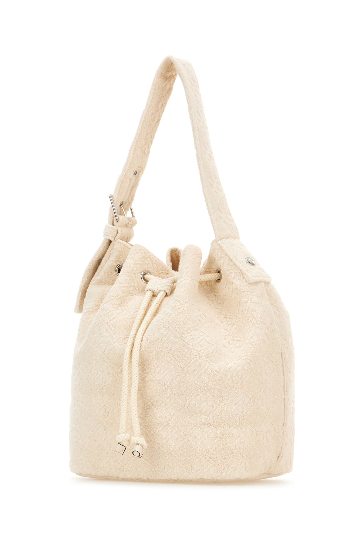 Tory Burch Borsa a secchiello in spugna avorio, view 2