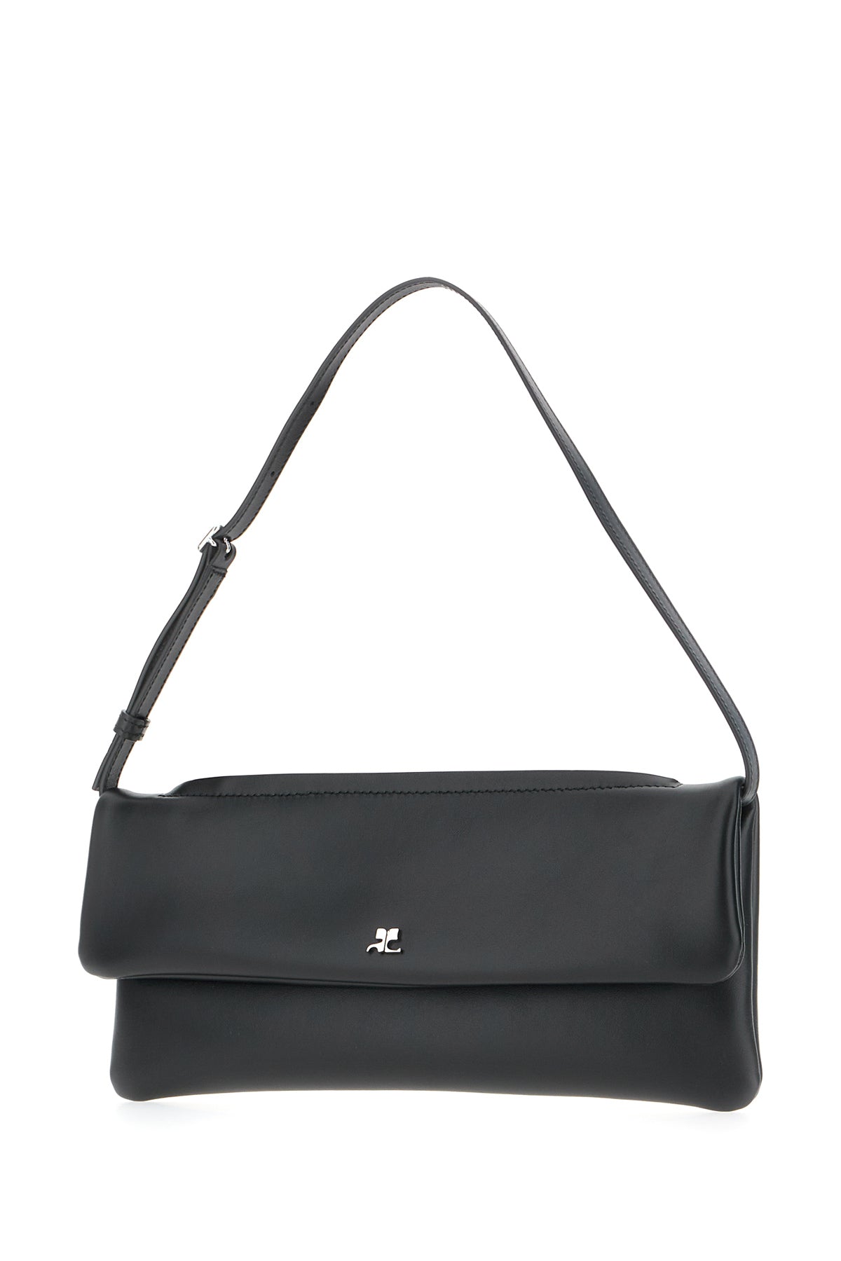 COURREGES Borsa a mano in pelle nera, view 2