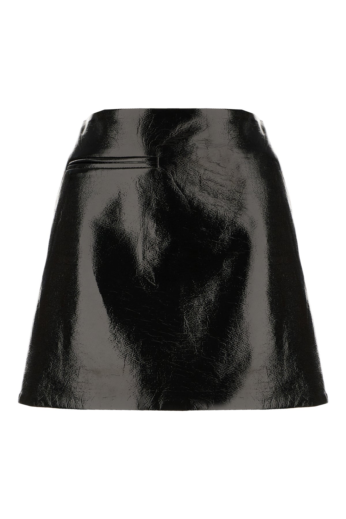 COURREGES Mini gonna in simil pelle nera