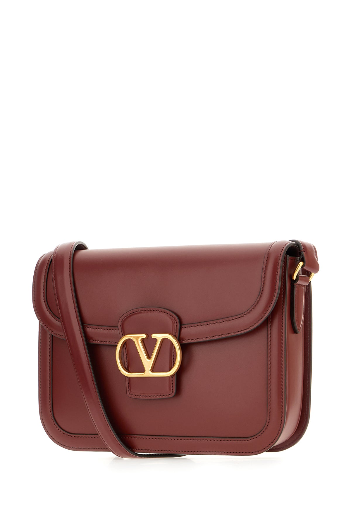 Valentino Garavani Borsa a tracolla 9to5 in pelle bordeaux, view 2