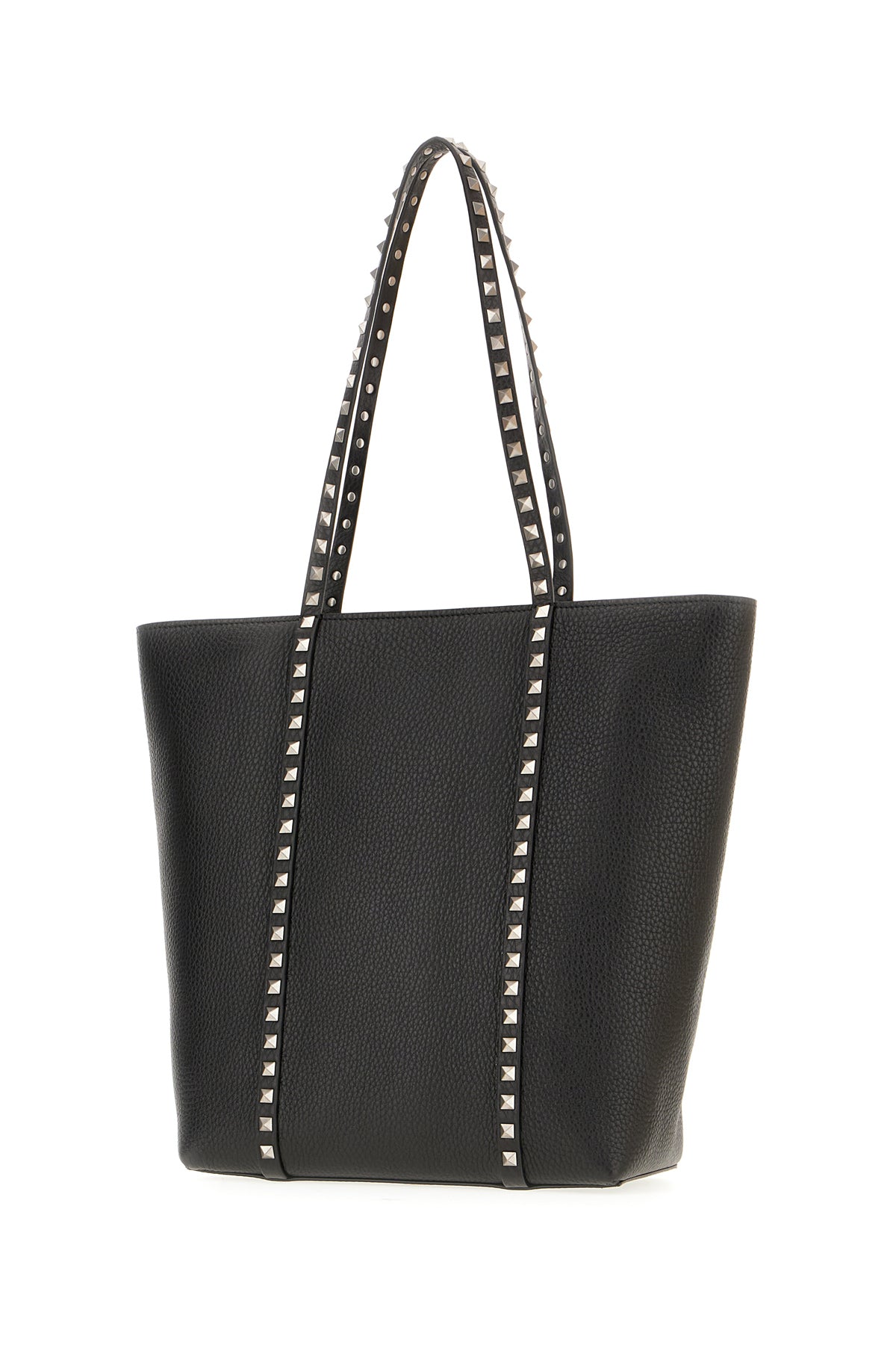 Valentino Garavani Borsa shopping Rockstud in pelle nera, view 2
