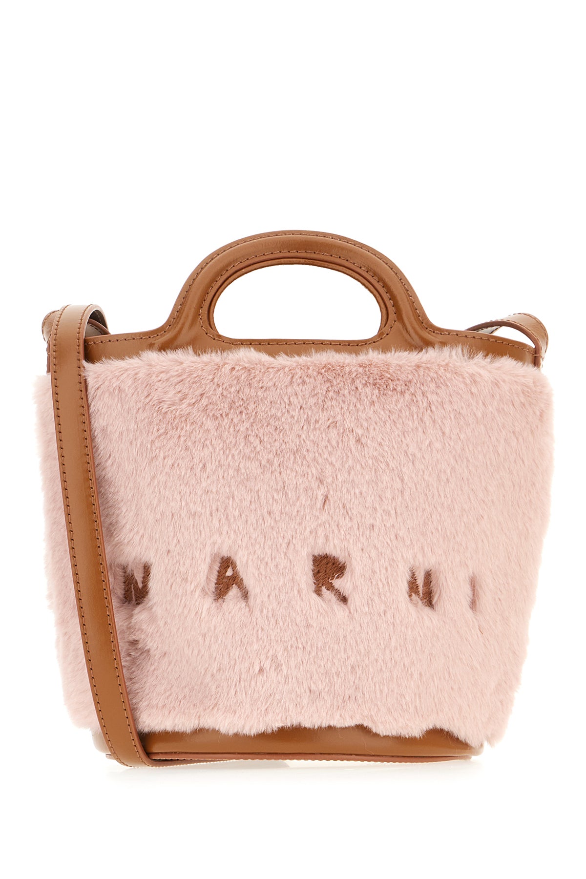 Marni Borsa a mano in eco pelliccia rosa