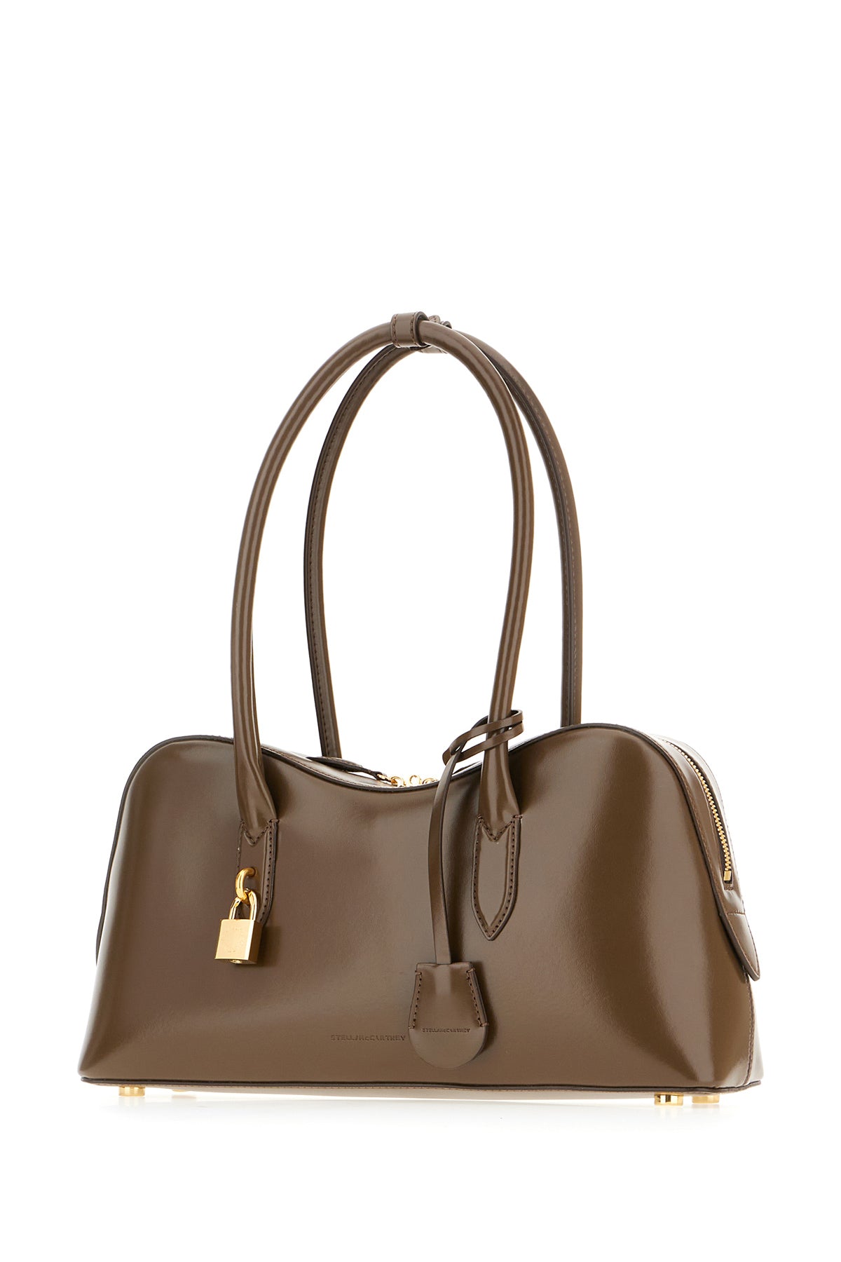 Stella McCartney Borsa a spalla in simil pelle marrone, view 2