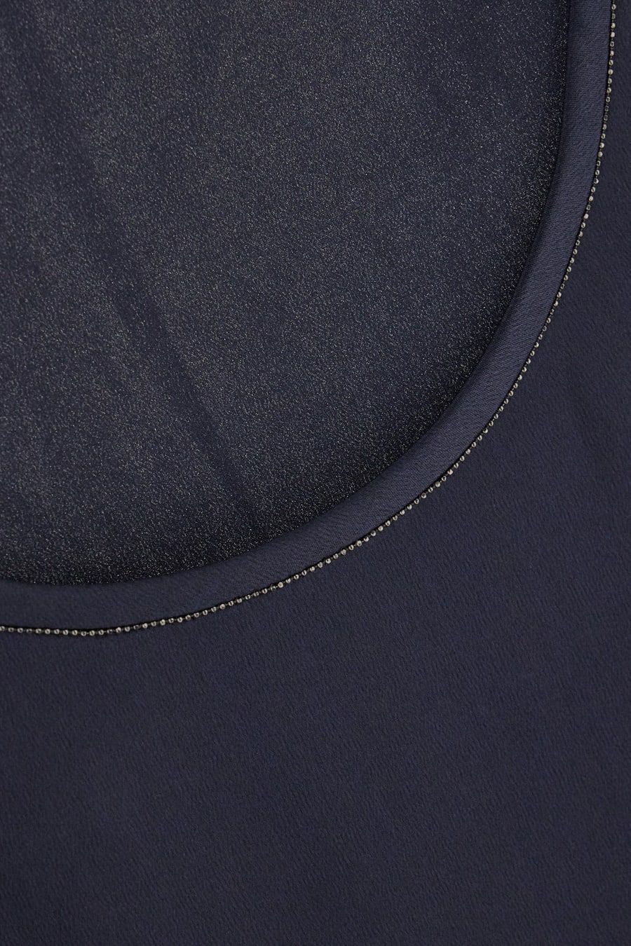 Brunello Cucinelli Top in seta stretch blu navy, view 3