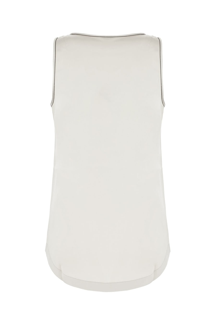 Brunello Cucinelli Top in seta stretch grigio, view 2