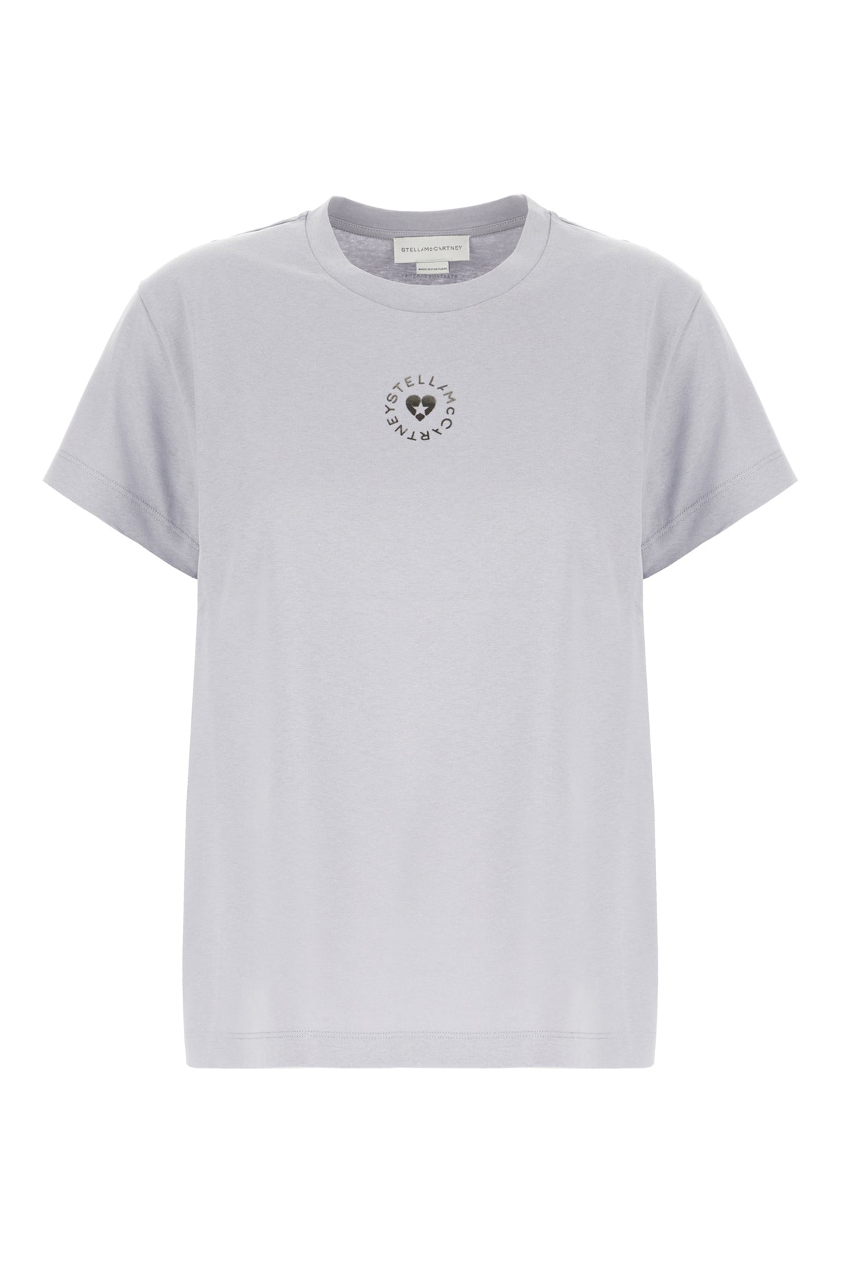 Stella McCartney T-shirt in cotone grigio chiaro
