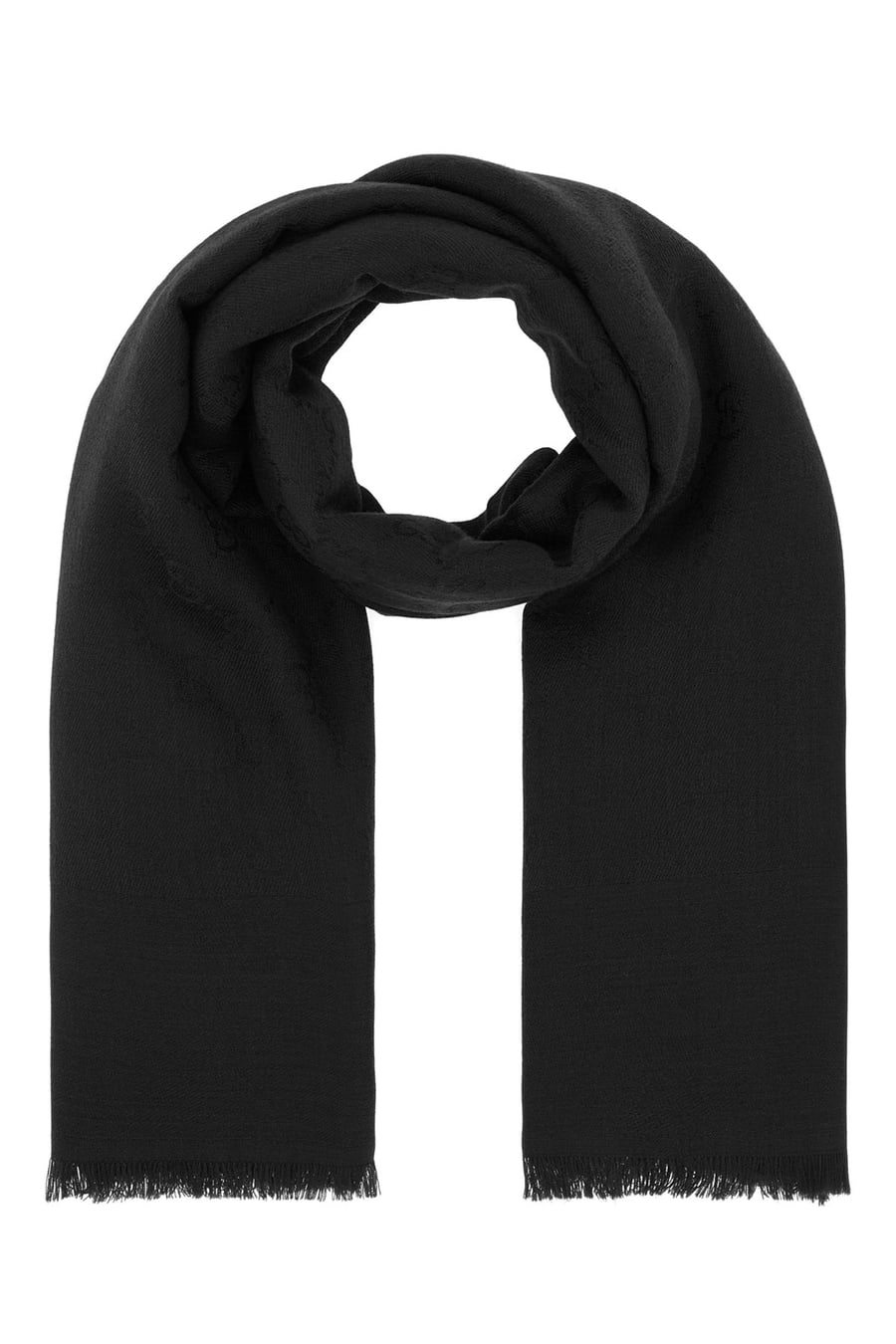 Gucci Sciarpa in misto lana nera