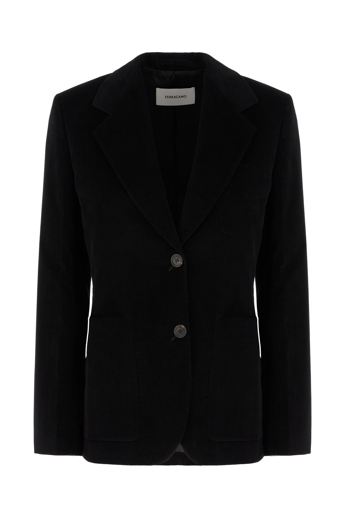 Ferragamo Giacca in cotone stretch nero