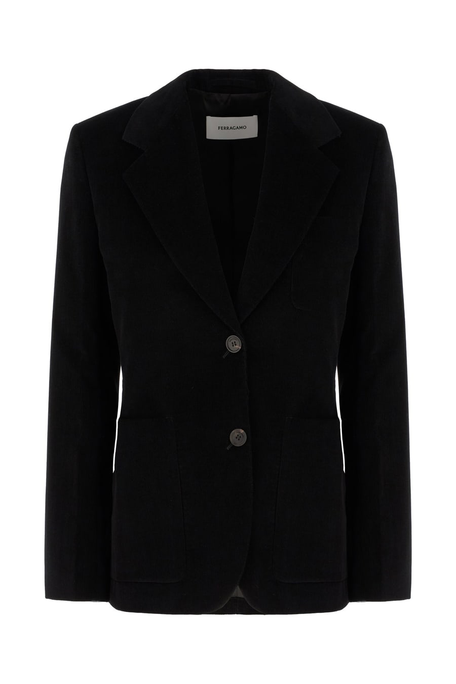 Ferragamo Giacca in cotone stretch nero