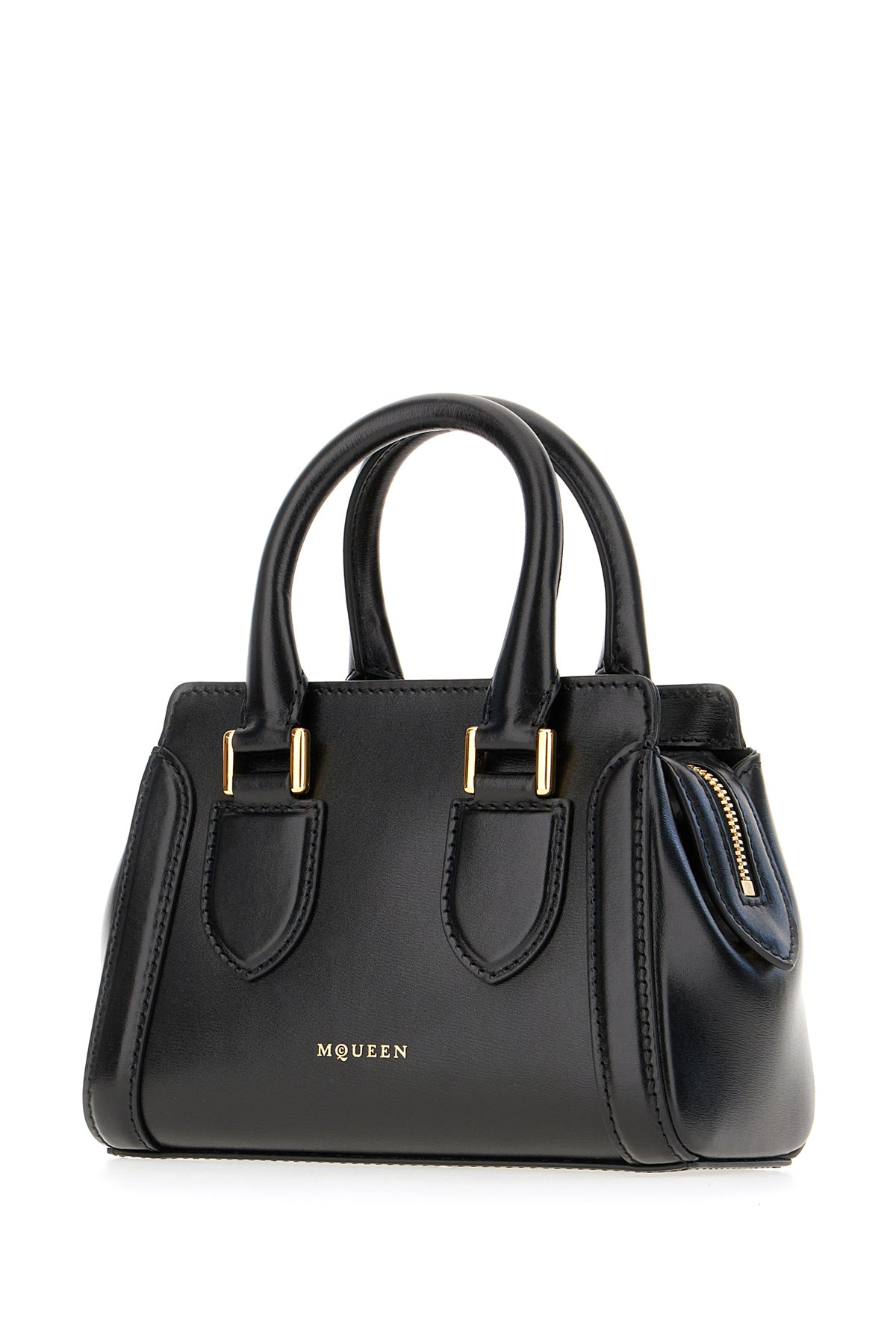 Alexander McQueen Borsa a mano Birdee in pelle nera, view 2