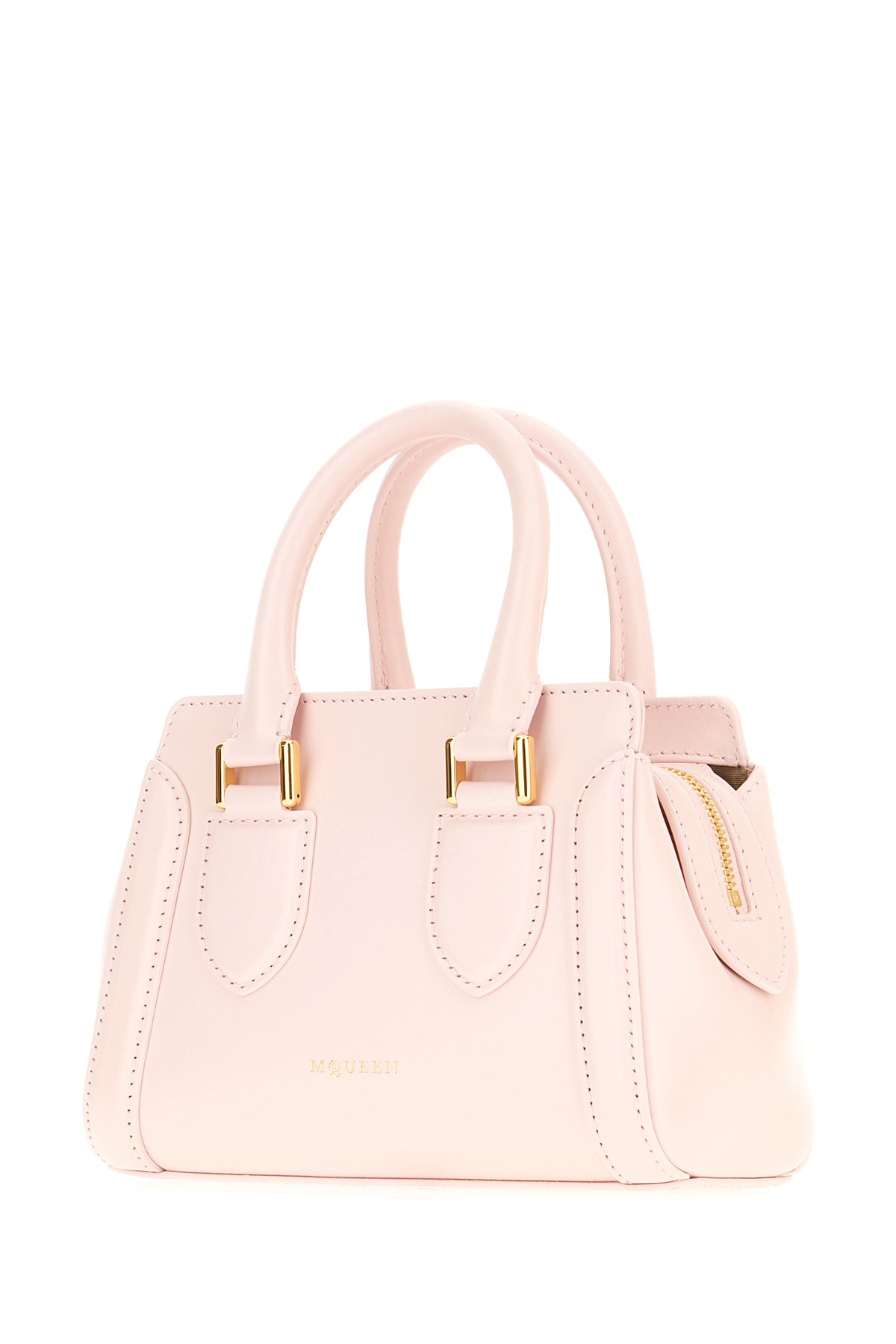 Alexander McQueen Borsa a mano in pelle rosa, view 2
