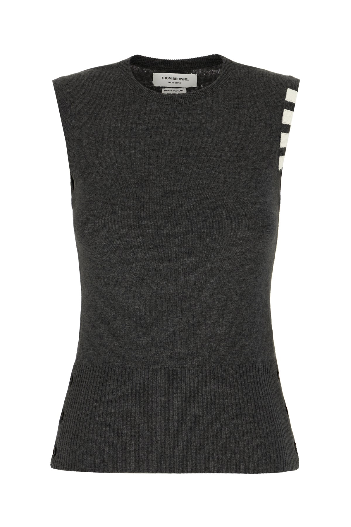 Thom Browne Maglione smanicato in cashmere grafite
