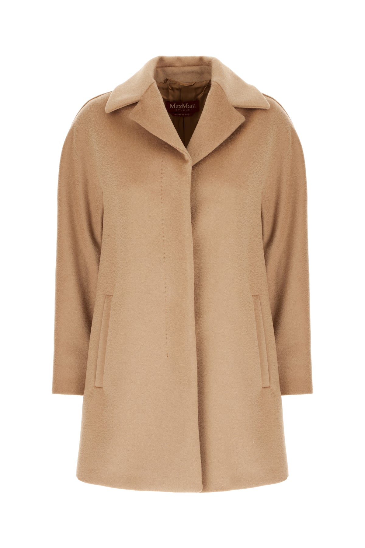 Max Mara Studio Cappotto Belize in lana cammello